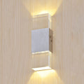 Rectangular Acrylic LED Top and Bottom Wall Light Modern 1 Light Silver Wall Light in Warm/White Light