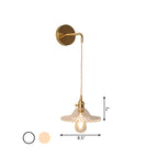 Shaped Clear/Opal Glass Wall Lamp Industrial Single Bulb Bedroom Sconces Light in Brass