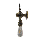 Iron Bronze Wall Light Naked Bulb 1 Light Rustic Style Wall Fixture Light with Pipe Design for Restaurant