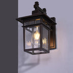 Lantern Clear Glass Wall Hanging Lamp Industrial Single Bulb Veranda Wall Light in Black