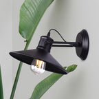 Metallic Saucer Wall Light Antique Style 1-Bulb Hallway Wall Light Lamp in Black/Rust