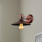 Metallic Saucer Wall Light Antique Style 1-Bulb Hallway Wall Light Lamp in Black/Rust