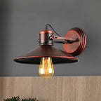 Metallic Saucer Wall Light Antique Style 1-Bulb Hallway Wall Light Lamp in Black/Rust