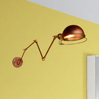Vintage Industrial Bowl Wall Lamp 1 Light Iron Wall Lamp with Rotatable Arm in Black/Metal
