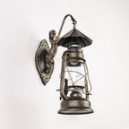 Kerosene Clear Glass Wall Lamp Coast Single Bulb Living Room Sconces Lamp in Black/Antique Brass