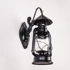 Kerosene Clear Glass Wall Lamp Coast Single Bulb Living Room Sconces Lamp in Black/Antique Brass