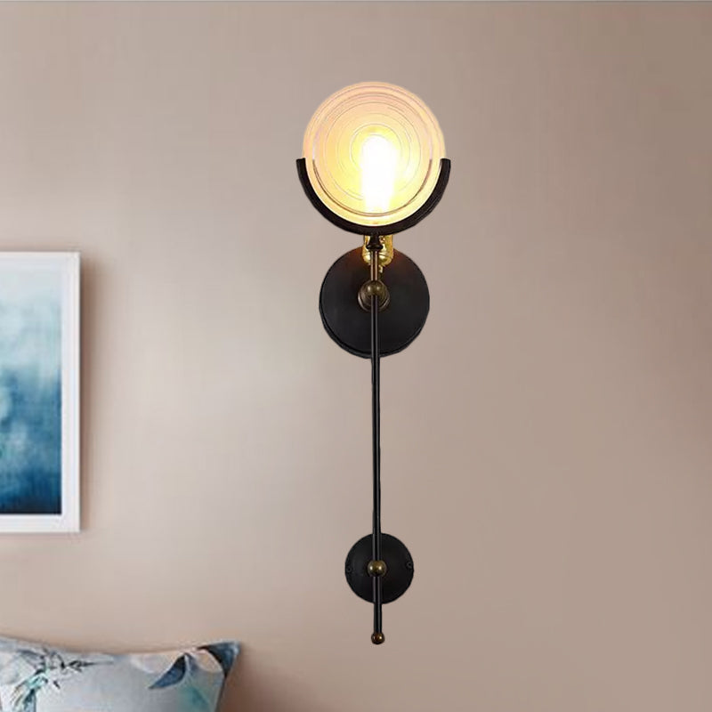 Torch Wall Lamp Modern 1 Head Wall Lighting with Clear Glass Panel for Living Room