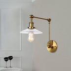 Saucer Living Room Wall Light Rustic Style Prism Glass 1 Light Black/Silver/Bronze Wall Lamp