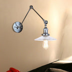 Saucer Living Room Wall Light Rustic Style Prism Glass 1 Light Black/Silver/Bronze Wall Lamp
