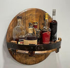 Bourbon Whiskey Barrel Shelf - Rustic Bar Accessories