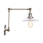 Saucer Living Room Wall Light Rustic Style Prism Glass 1 Light Black/Silver/Bronze Wall Lamp