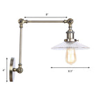 Saucer Living Room Wall Light Rustic Style Prism Glass 1 Light Black/Silver/Bronze Wall Lamp