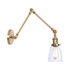 Tapered Accent Wall Lamp Antique Clear Glass 1 Light Black/Silver/Brass Wall Lamp with Swingarm