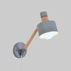 5.5"/6"/7" W Armed Wall Sconce Minimalism Metal 1 Main Wall Mount Lighting in Gray for Living Room