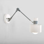 5.5"/6"/7" W Armed Wall Sconce Minimalism Metal 1 Main Wall Mount Lighting in Gray for Living Room