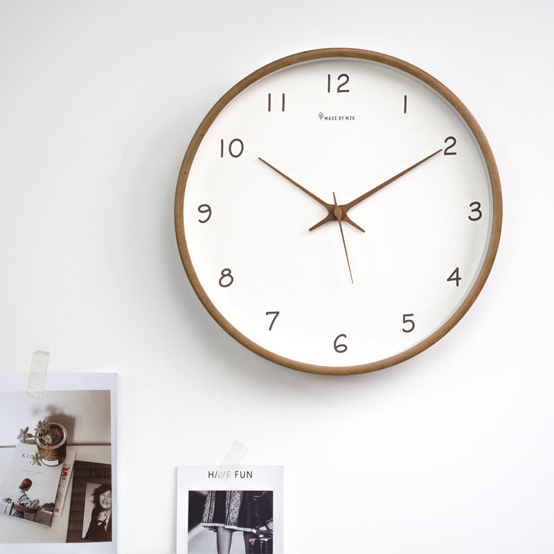 Simple analog solid wood wall clock for home – timeless and elegant!