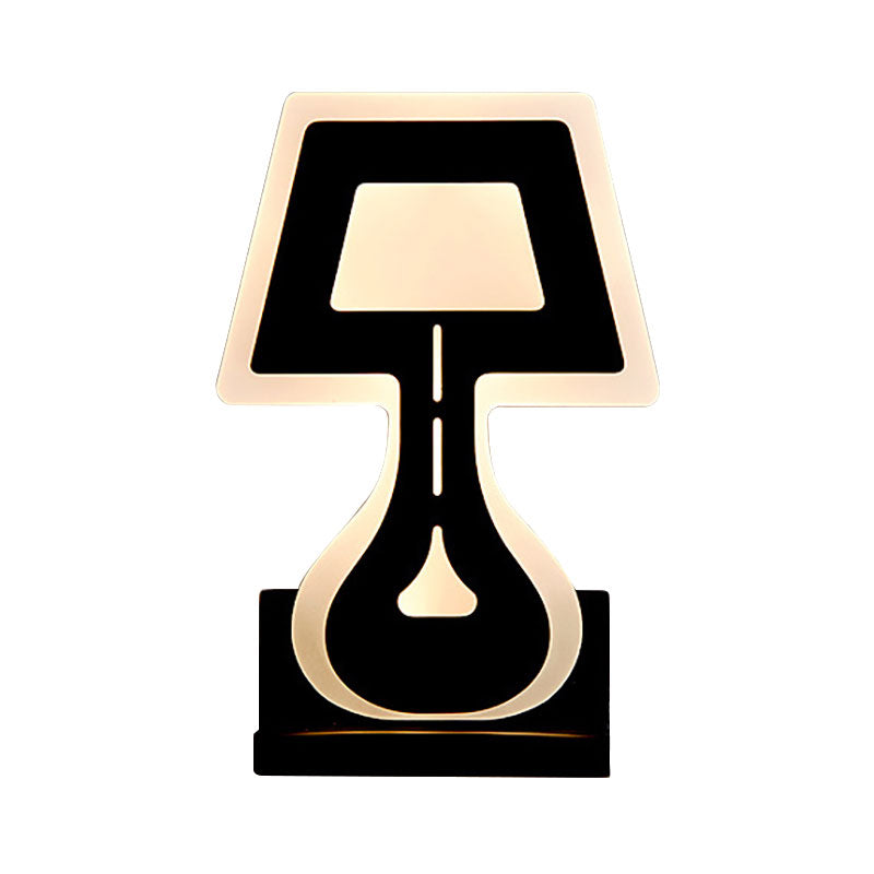 Modern LED Wall Lamp with Acrylic Shade Black/White Desk Lamp Shapes Wall Lighting in Warm/White Light