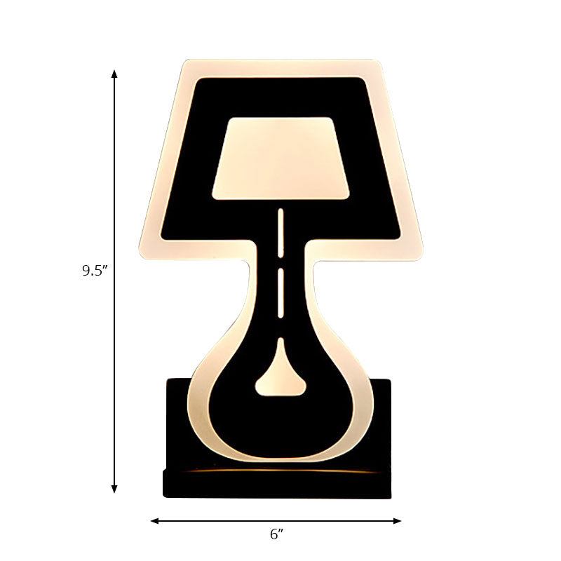 Modern LED Wall Lamp with Acrylic Shade Black/White Desk Lamp Shapes Wall Lighting in Warm/White Light