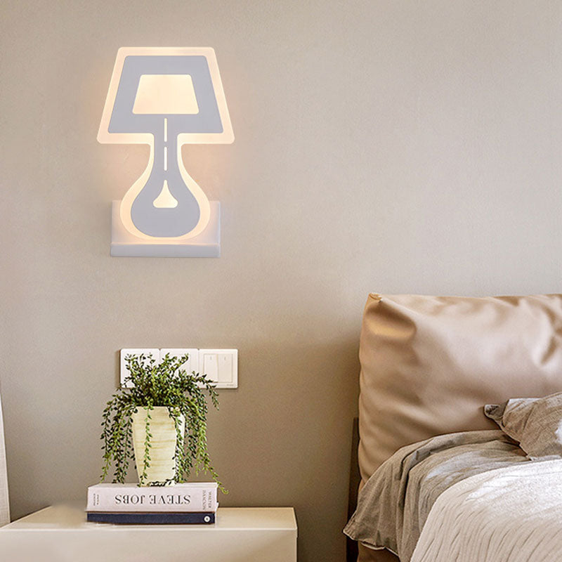 Modern LED Wall Lamp with Acrylic Shade Black/White Desk Lamp Shapes Wall Lighting in Warm/White Light