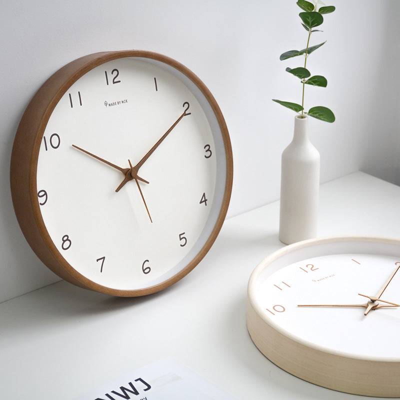 Simple analog solid wood wall clock for home – timeless and elegant!