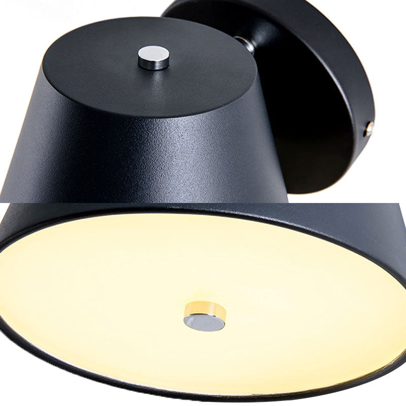 Pink/Yellow/Black Cone Wall Lamp Macaron 1 Light Metal Wall Light in White/Warm Light