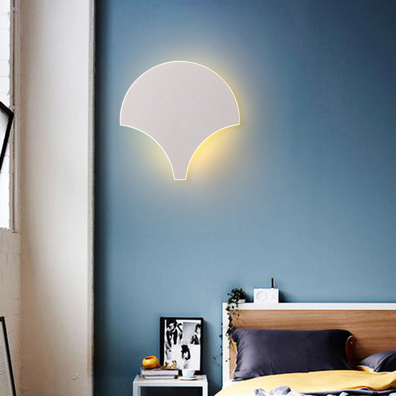 Modern Antique Fan-Shaped Wall Lamp Metal Gray LED Wall Light for Bedroom Bathroom