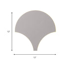 Modern Antique Fan-Shaped Wall Lamp Metal Gray LED Wall Light for Bedroom Bathroom