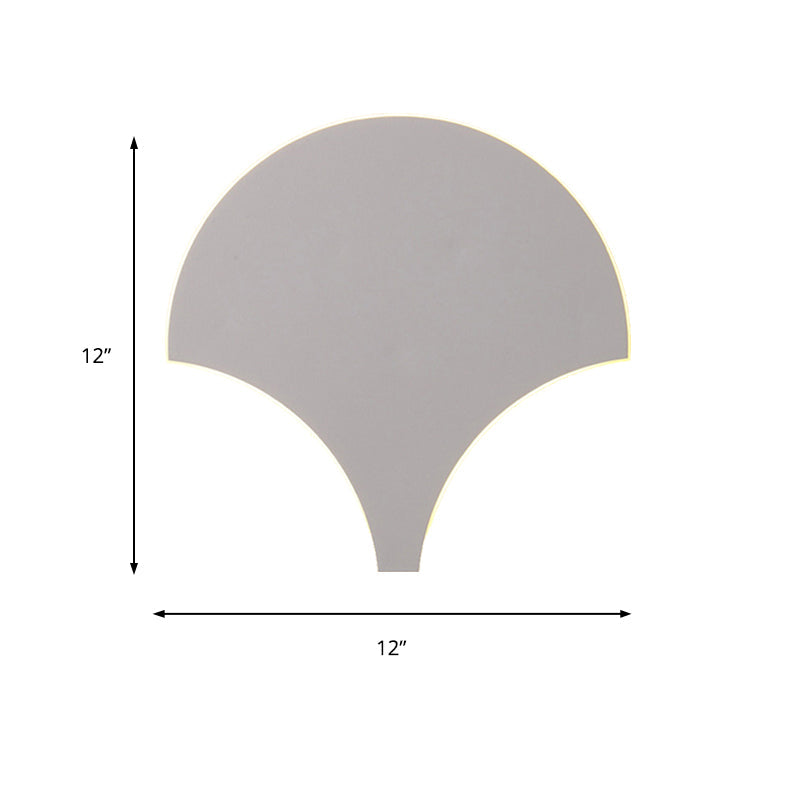 Modern Antique Fan-Shaped Wall Lamp Metal Gray LED Wall Light for Bedroom Bathroom