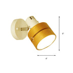 Study Room Drum Wall Lamp Corner Adjustable Wood Contemporary 1 Light Beige Wall Lamp