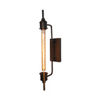 Metallic Linear Small Wall Lamp 1 Light Modern Stylish Wall Light in Black for the Front Door