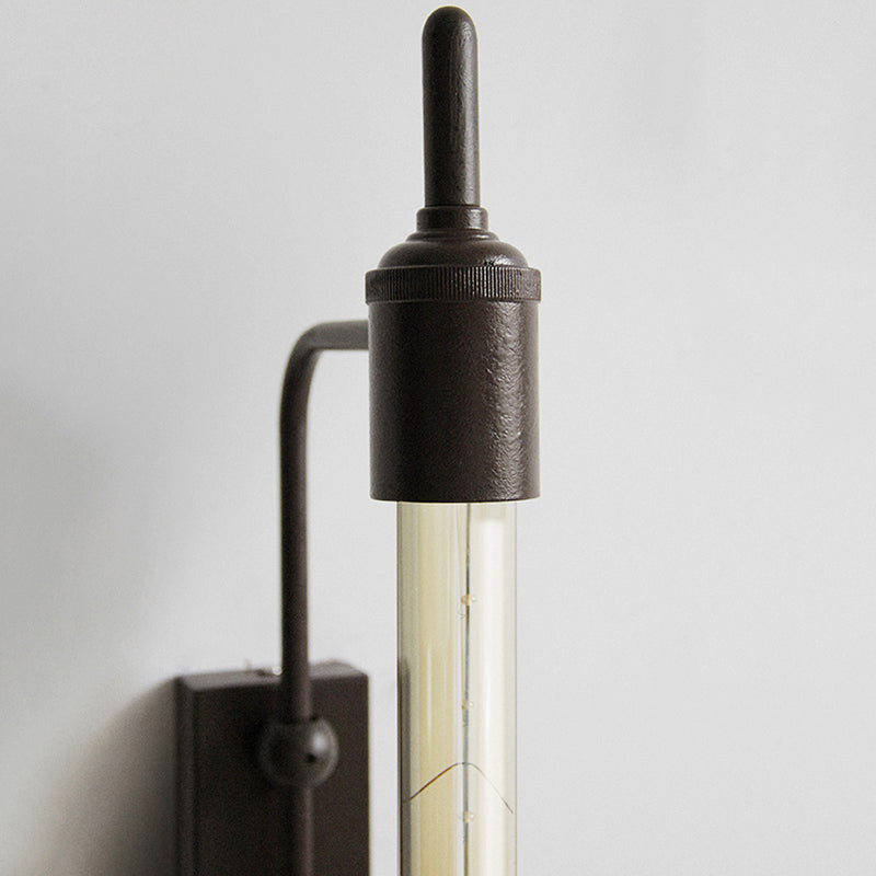 Metallic Linear Small Wall Lamp 1 Light Modern Stylish Wall Light in Black for the Front Door