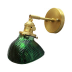 Rotatable Wall Light for Adults Bedroom Metal Single Light Green and Brass Wall Lamp