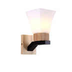 Modern White Wall Light Inverted Bell One Head Matte Glass Wall Lamp for Bedroom Dining Room