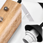 Milk glass conical wall lamp dining room corridor 1 light modern wall light with wooden base