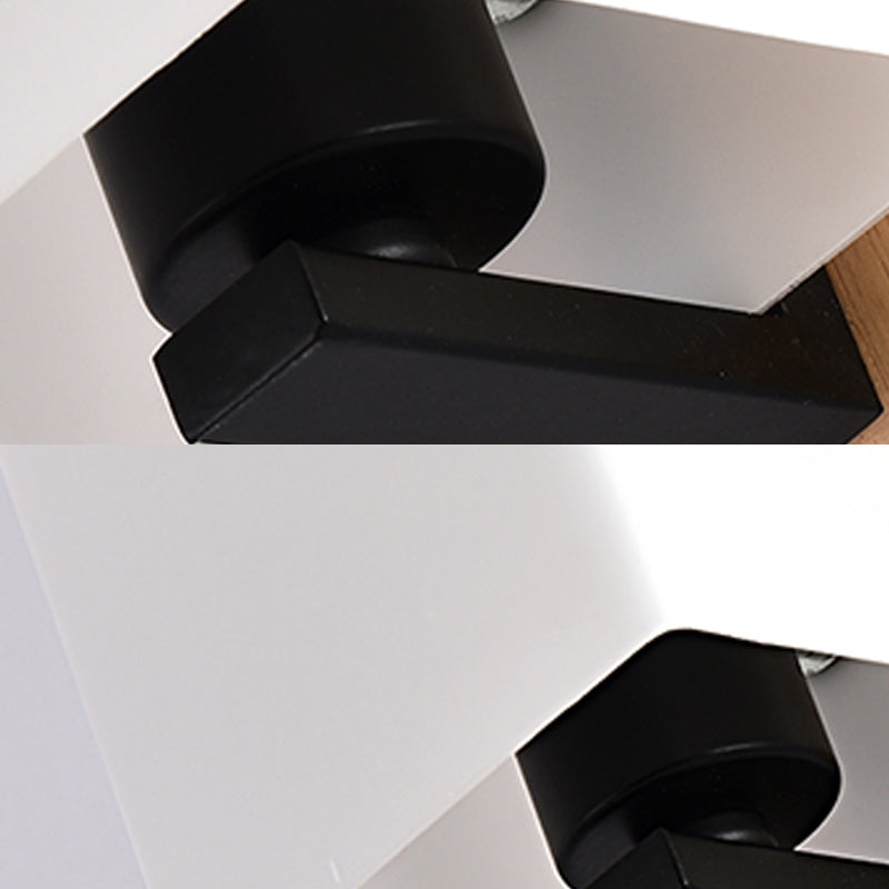 White Umbrella Wall Light with Black Base 1 Light Modern Style Milk Glass Wall Light for the Living Room