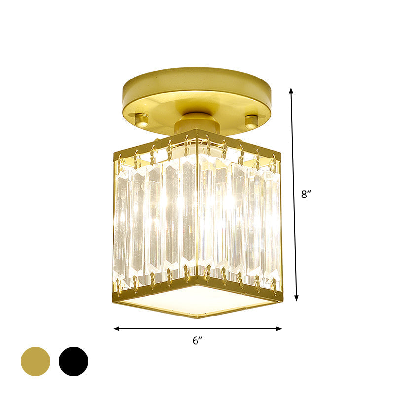 CrystalLuxe – Black-Golden Crystal Ceiling Lamp