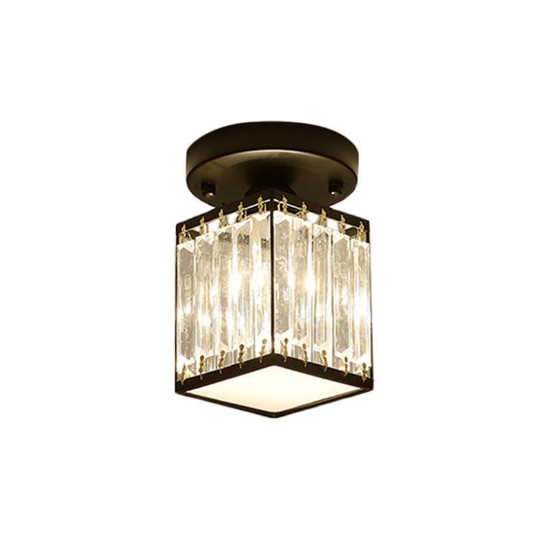 CrystalLuxe – Black-Golden Crystal Ceiling Lamp