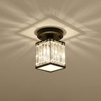 CrystalLuxe – Black-Golden Crystal Ceiling Lamp
