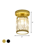 CrystalLuxe – Black-Golden Crystal Ceiling Lamp