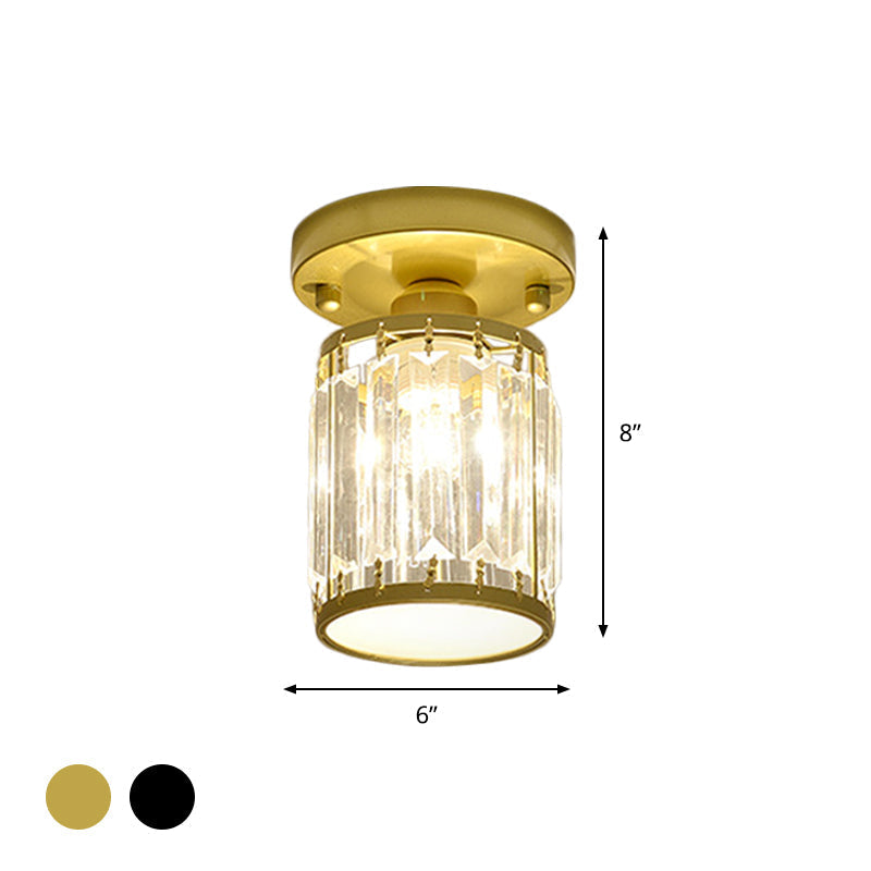 CrystalLuxe – Black-Golden Crystal Ceiling Lamp
