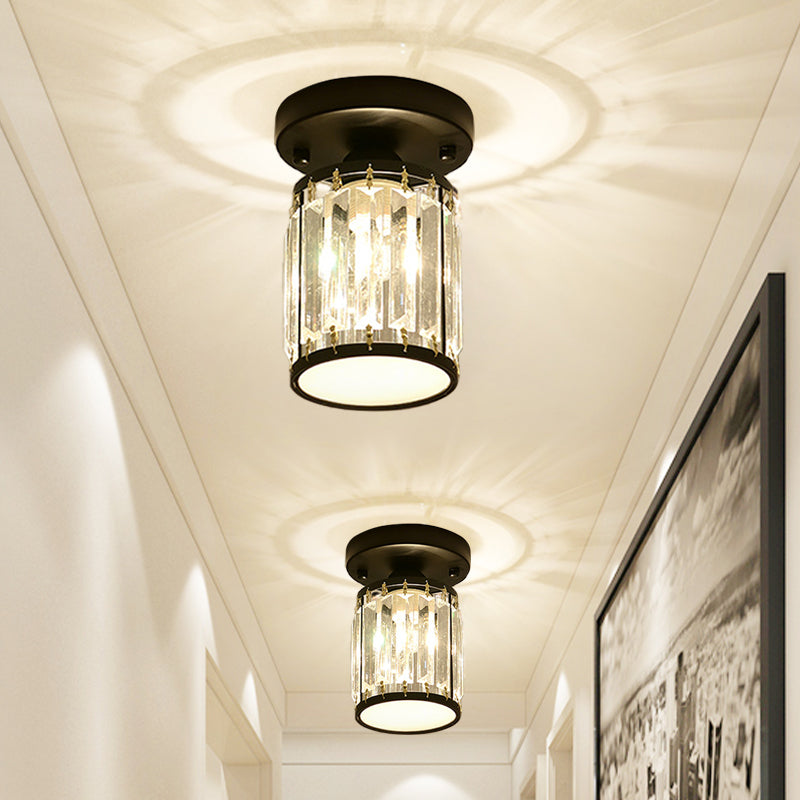 CrystalLuxe – Black-Golden Crystal Ceiling Lamp
