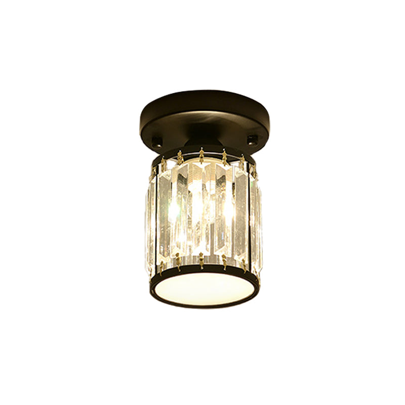 CrystalLuxe – Black-Golden Crystal Ceiling Lamp