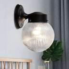 Prismatic Glass Global Wall Light Modern 1 Light Black/White Wall Mounted Lighting Fixture for Hall