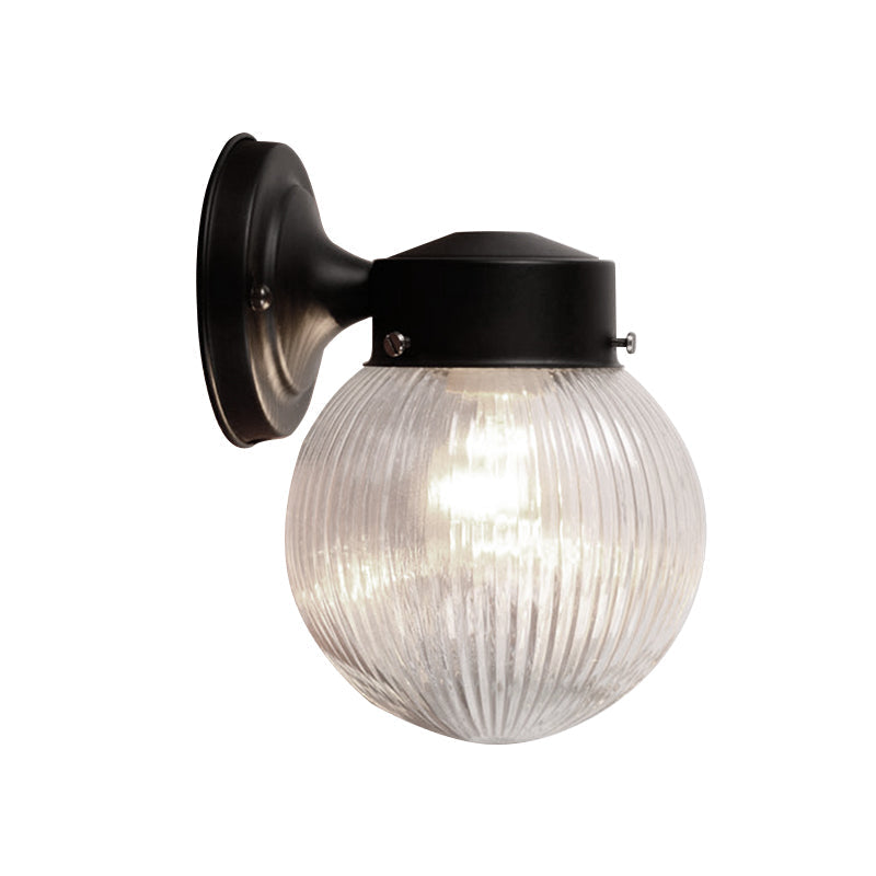 Prismatic Glass Global Wall Light Modern 1 Light Black/White Wall Mounted Lighting Fixture for Hall