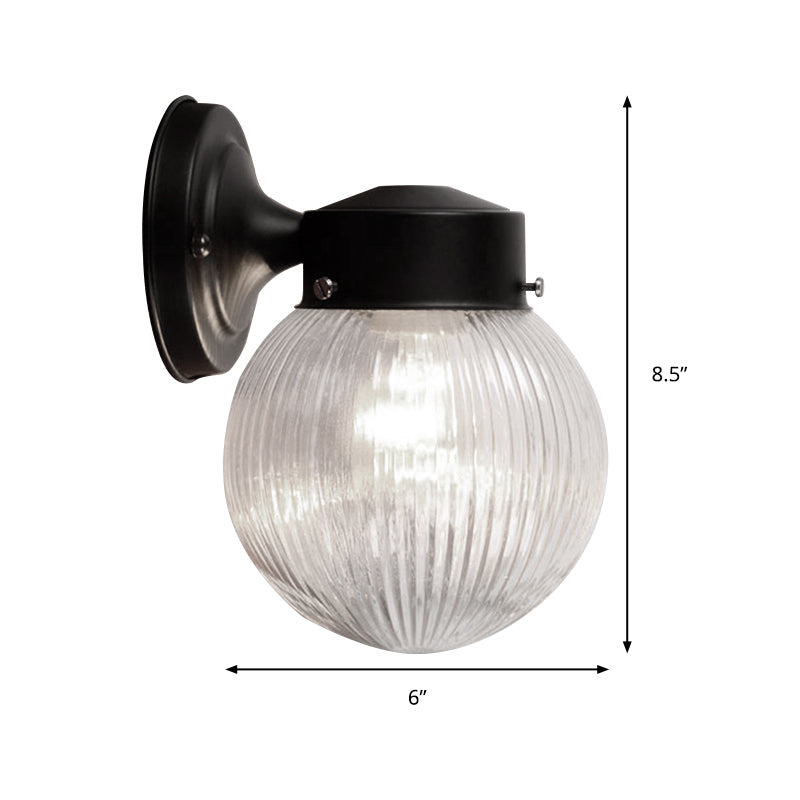 Prismatic Glass Global Wall Light Modern 1 Light Black/White Wall Mounted Lighting Fixture for Hall
