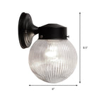 Prismatic Glass Global Wall Light Modern 1 Light Black/White Wall Mounted Lighting Fixture for Hall