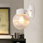 Prismatic Glass Global Wall Light Modern 1 Light Black/White Wall Mounted Lighting Fixture for Hall