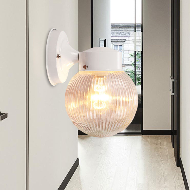 Prismatic Glass Global Wall Light Modern 1 Light Black/White Wall Mounted Lighting Fixture for Hall