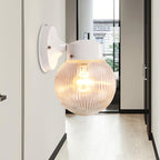 Prismatic Glass Global Wall Light Modern 1 Light Black/White Wall Mounted Lighting Fixture for Hall