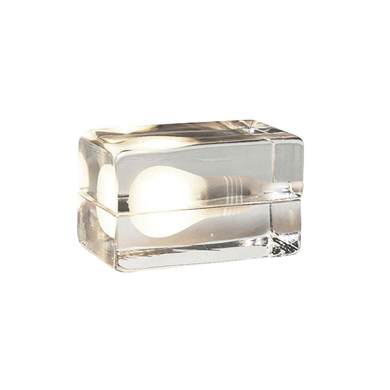 BrightCube – Minimalistic Table Lamp with Transparent Glass Cube